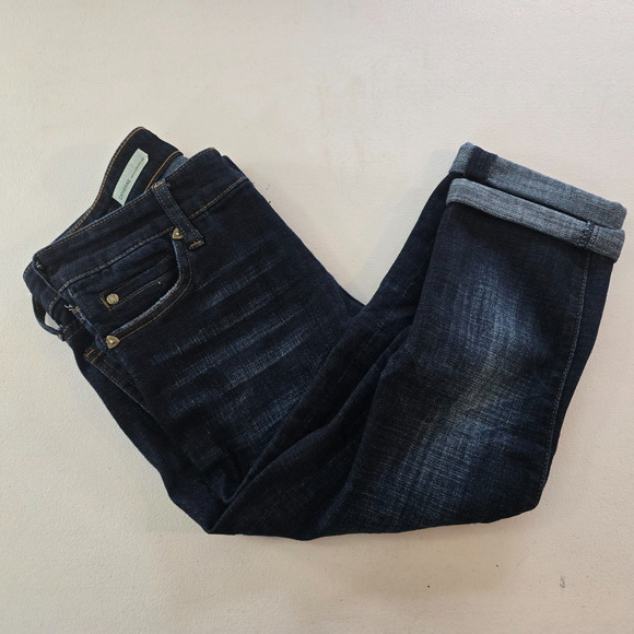 Kut From The Kloth Capri Women's 4 Blue Dark Wash Catherine Ankle Straight Leg - Picture 10 of 16